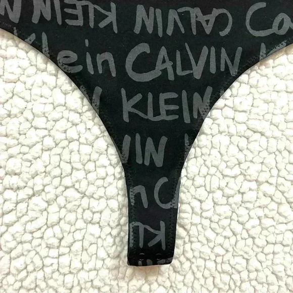 NWT Calvin Klein Perf Black Signature Zip Cotton Thong Snap Bodysuit Size M - Picture 4 of 13